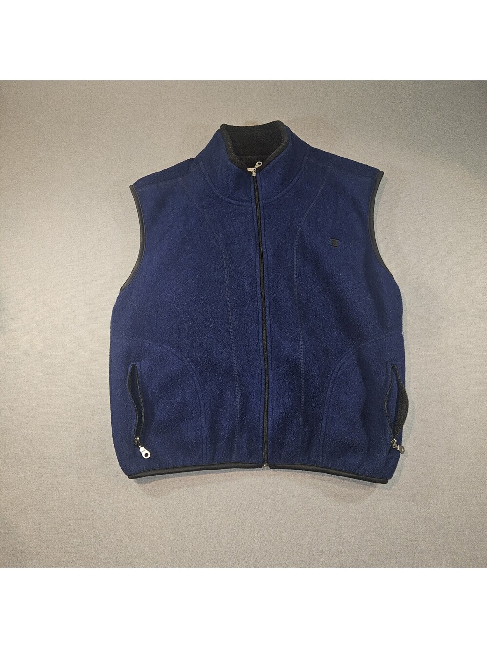 Champion Vintage Mens Full Zip Up Fleece Vest Blue M 00140